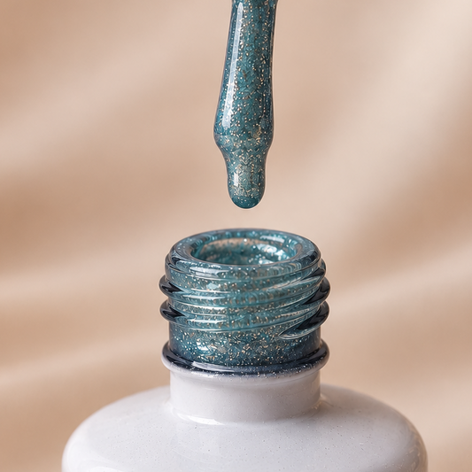 Vernis semi-permanent Aqua Cynaila vert turquoise aux nuances bleutées